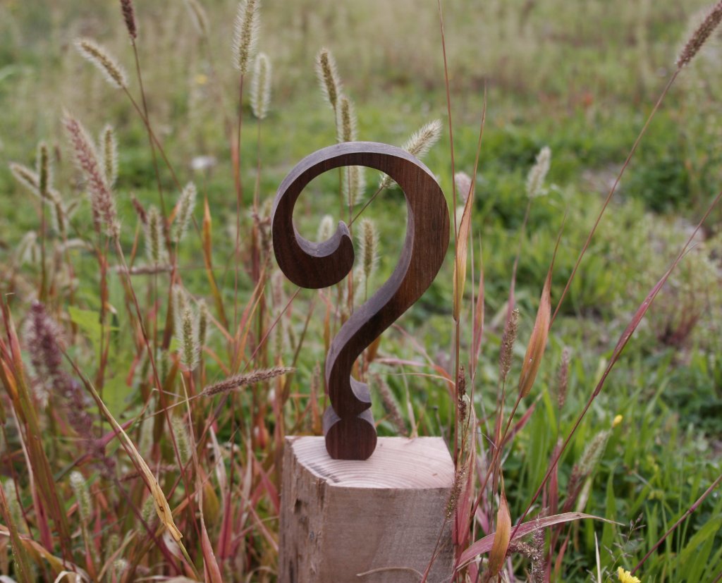 wooden question-mark