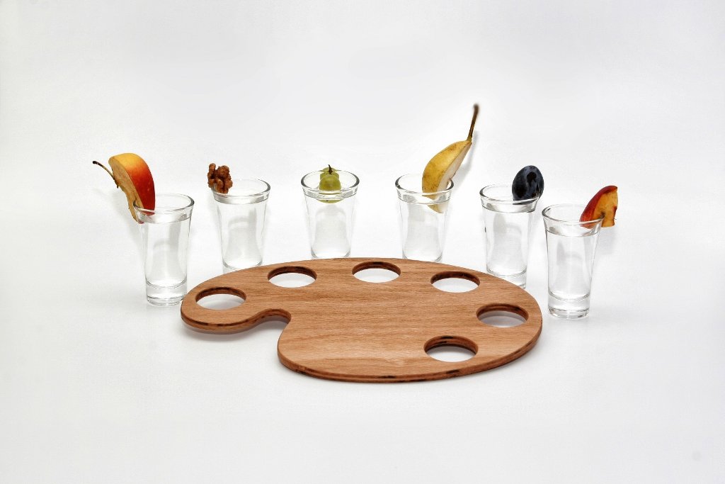 wooden board for serving spirits