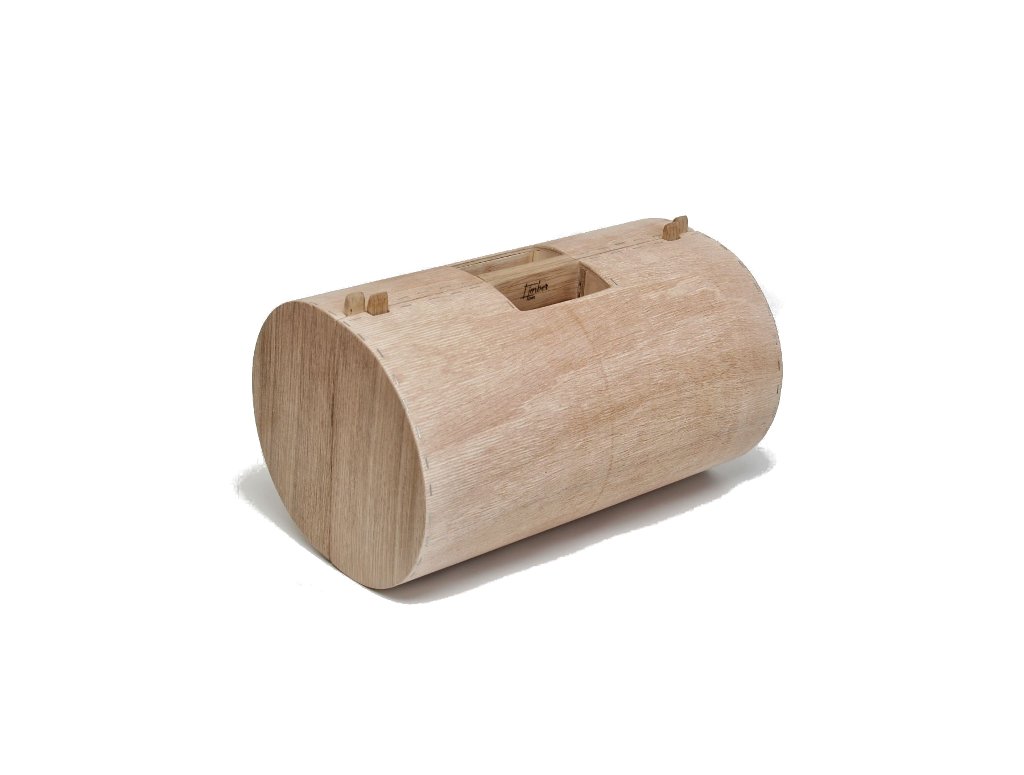 wooden bag with wooden lock